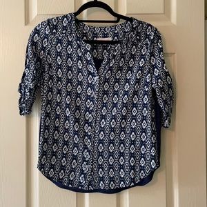 Aztec mixed media blouse
